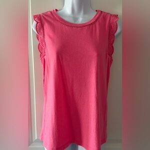 Lilly Pulitzer Pink Lace Trim Tank Top
